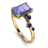 Emerald Cut Tanzanite Ring With Bezel - Alina No. 213