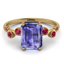 Emerald Cut Tanzanite Ring With Bezel - Alina No. 210 image 1