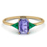 Emerald Cut Tanzanite With Triangles Ring - Remi No. 204 image 1
