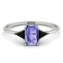 Emerald Cut Tanzanite With Triangles Ring - Remi No. 209