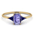 Emerald Cut Tanzanite With Triangles Ring - Remi No. 213 image 1