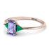 Emerald Cut Tanzanite With Triangles Ring - Remi No. 205
