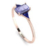 Emerald Cut Tanzanite With Triangles Ring - Remi No. 214