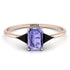 Emerald Cut Tanzanite With Triangles Ring - Remi No. 208 image 1