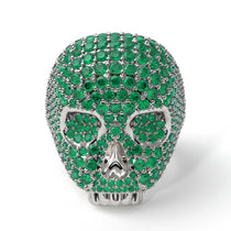 Emerald-Encrusted Skull Men's Fashion Ring - Jules No. 6 image 1