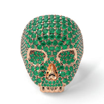 Emerald-Encrusted Skull Men's Fashion Ring - Jules No. 5 image 1