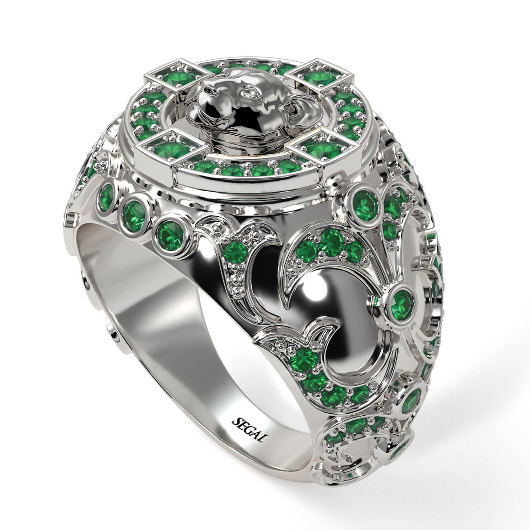 Emerald Puma Gold Men's Fashion Ring - Santiago No. 6