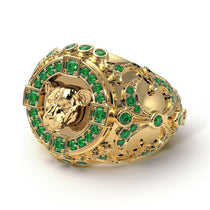 Emerald Puma Gold Men's Fashion Ring - Santiago No. 4 image 1