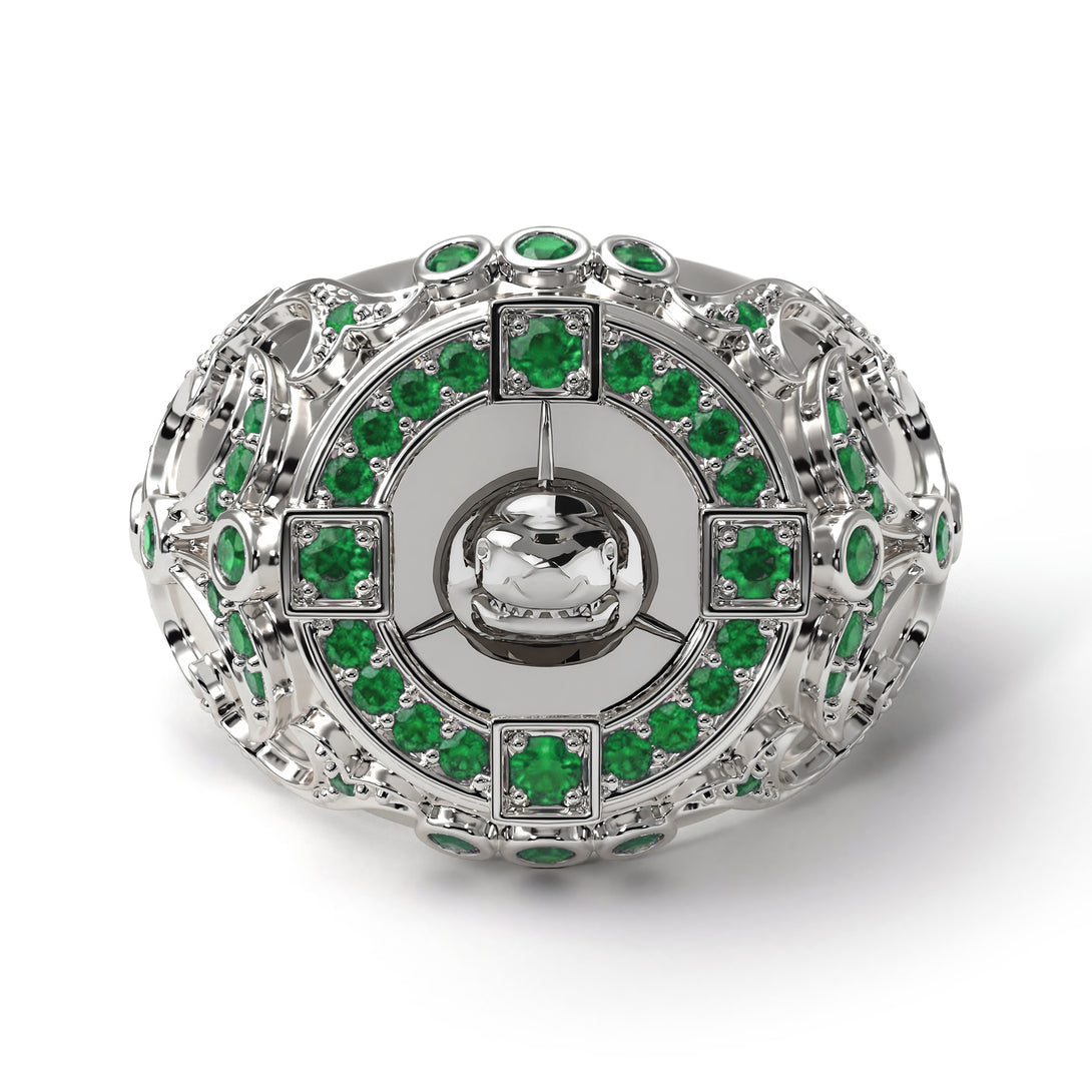 Emerald Shark Gold Men's Fashion Ring - Ryan No. 6