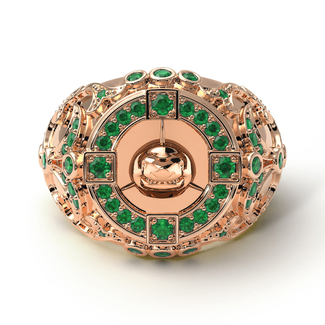 Emerald Shark Gold Men's Fashion Ring - Ryan No. 5