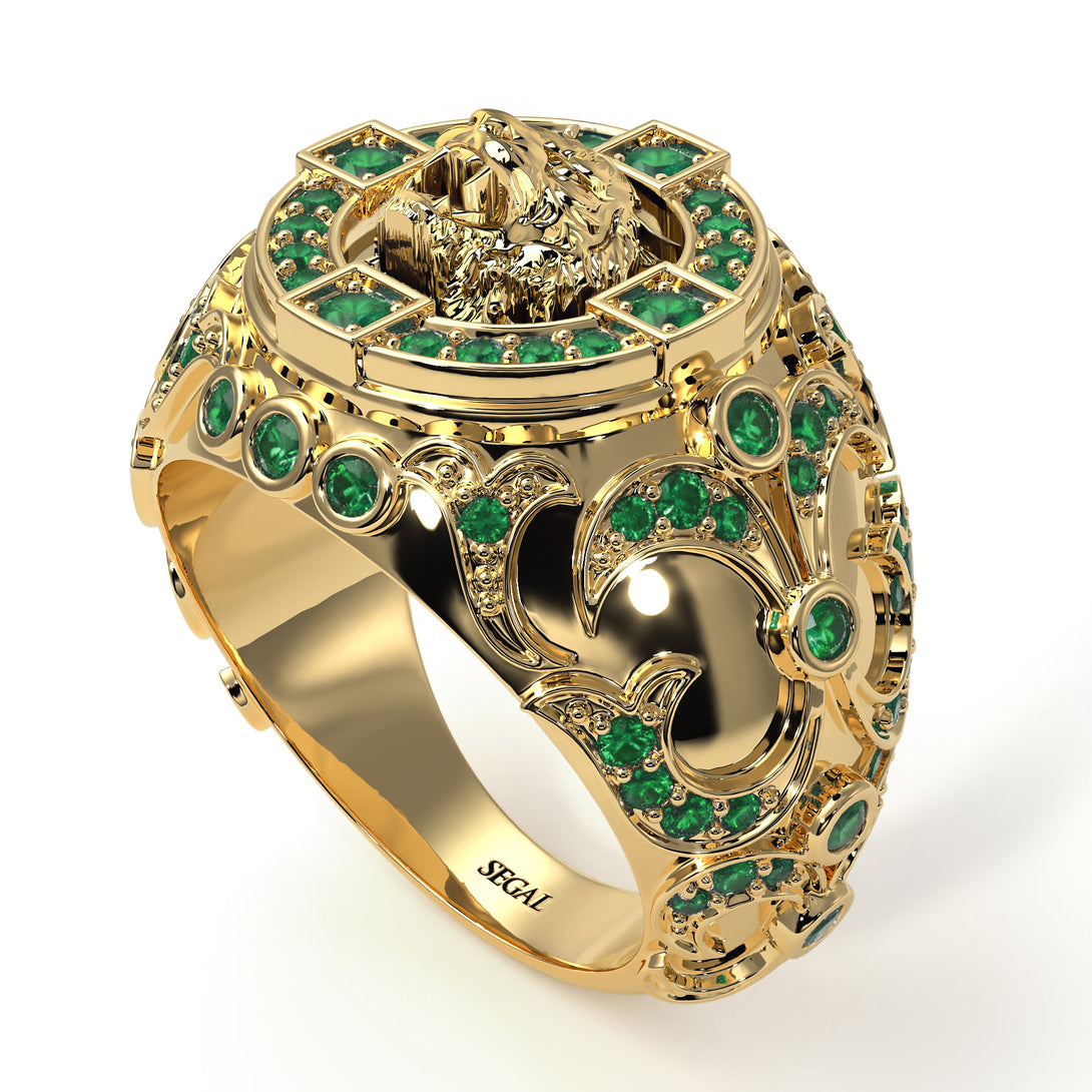 Emerald Tiger Gold Men's Fashion Ring - Landon No. 4