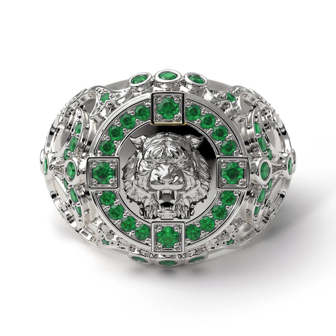 Emerald Tiger Gold Men's Fashion Ring - Landon No. 6