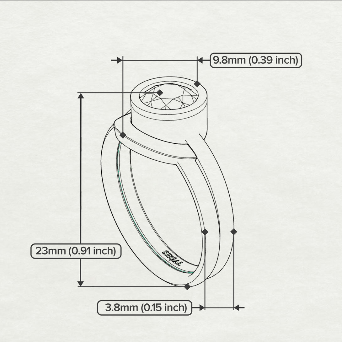 Solitaire Bezel Minimalist Emerald Bridal Set - Emerson No. 6