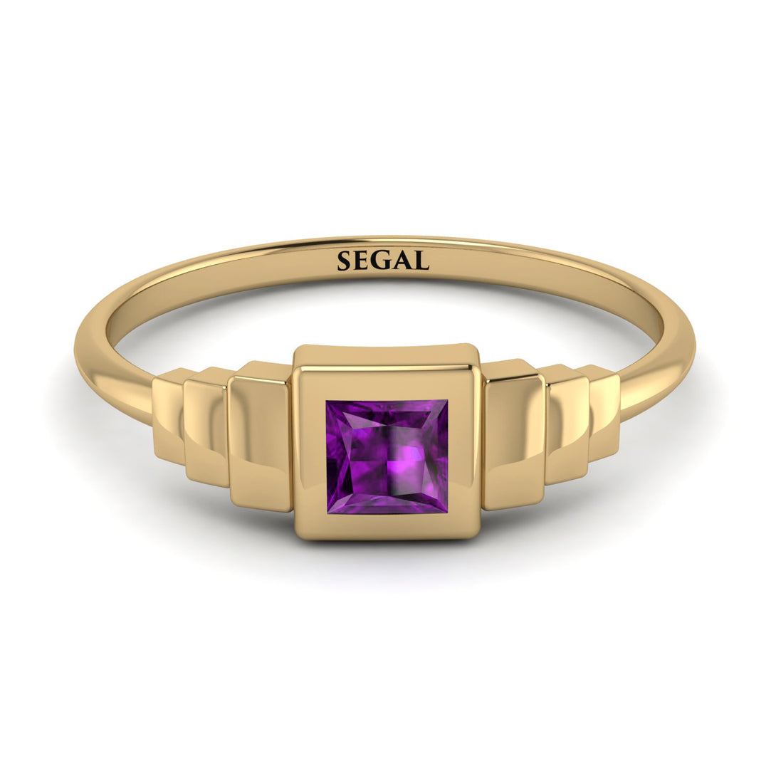 Geometric Princess Cut Amethyst Ring - Everleigh No. 301
