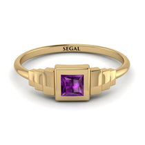 Geometric Princess Cut Amethyst Ring - Everleigh No. 301 image 1