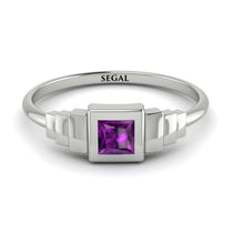 Geometric Princess Cut Amethyst Ring - Everleigh No. 303 image 1