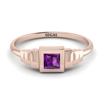 Geometric Princess Cut Amethyst Ring - Everleigh No. 302 image 1