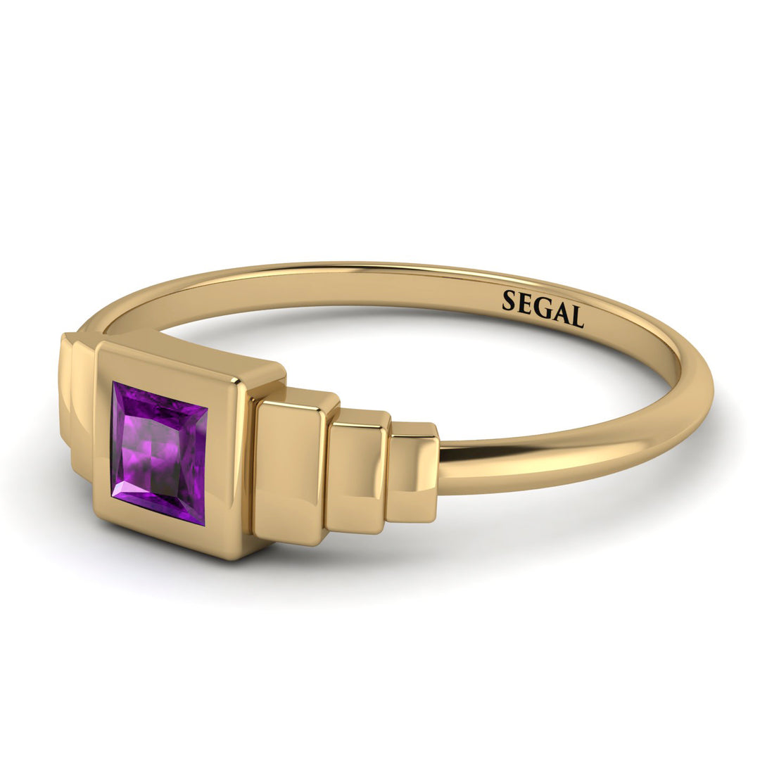 Geometric Princess Cut Amethyst Ring - Everleigh No. 301