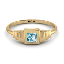 Geometric Princess Cut Aquamarine Ring - Everleigh No. 401 image 1