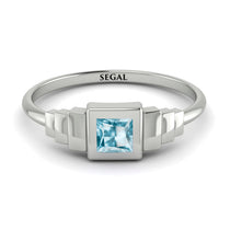 Geometric Princess Cut Aquamarine Ring - Everleigh No. 403 image 1