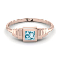 Geometric Princess Cut Aquamarine Ring - Everleigh No. 402 image 1