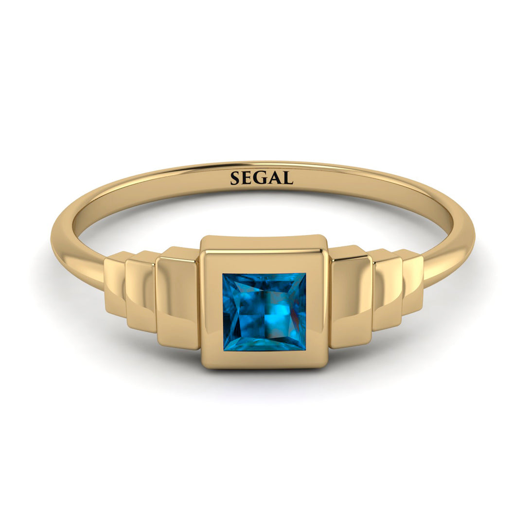 Geometric Princess Cut Blue Topaz Ring - Everleigh No. 501