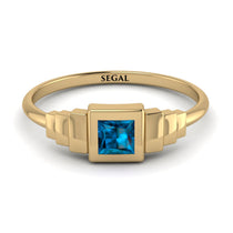 Geometric Princess Cut Blue Topaz Ring - Everleigh No. 501 image 1