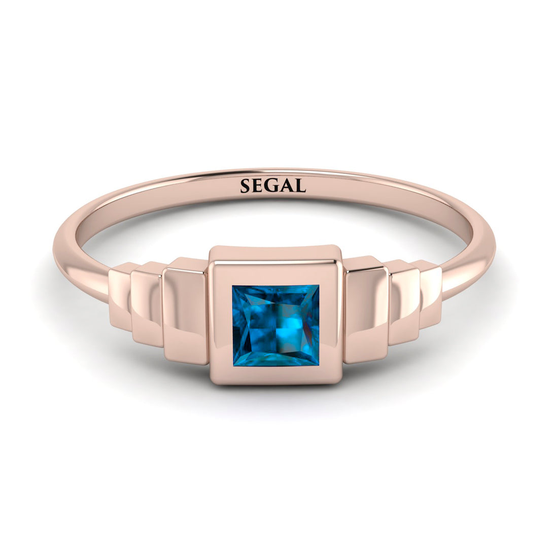 Geometric Princess Cut Blue Topaz Ring - Everleigh No. 502