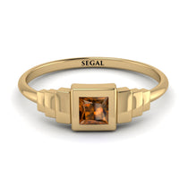 Geometric Princess Cut Brown Diamond Ring - Everleigh No. 1101 image 1