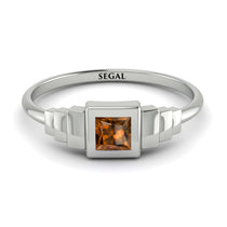 Geometric Princess Cut Brown Diamond Ring - Everleigh No. 1103 image 1