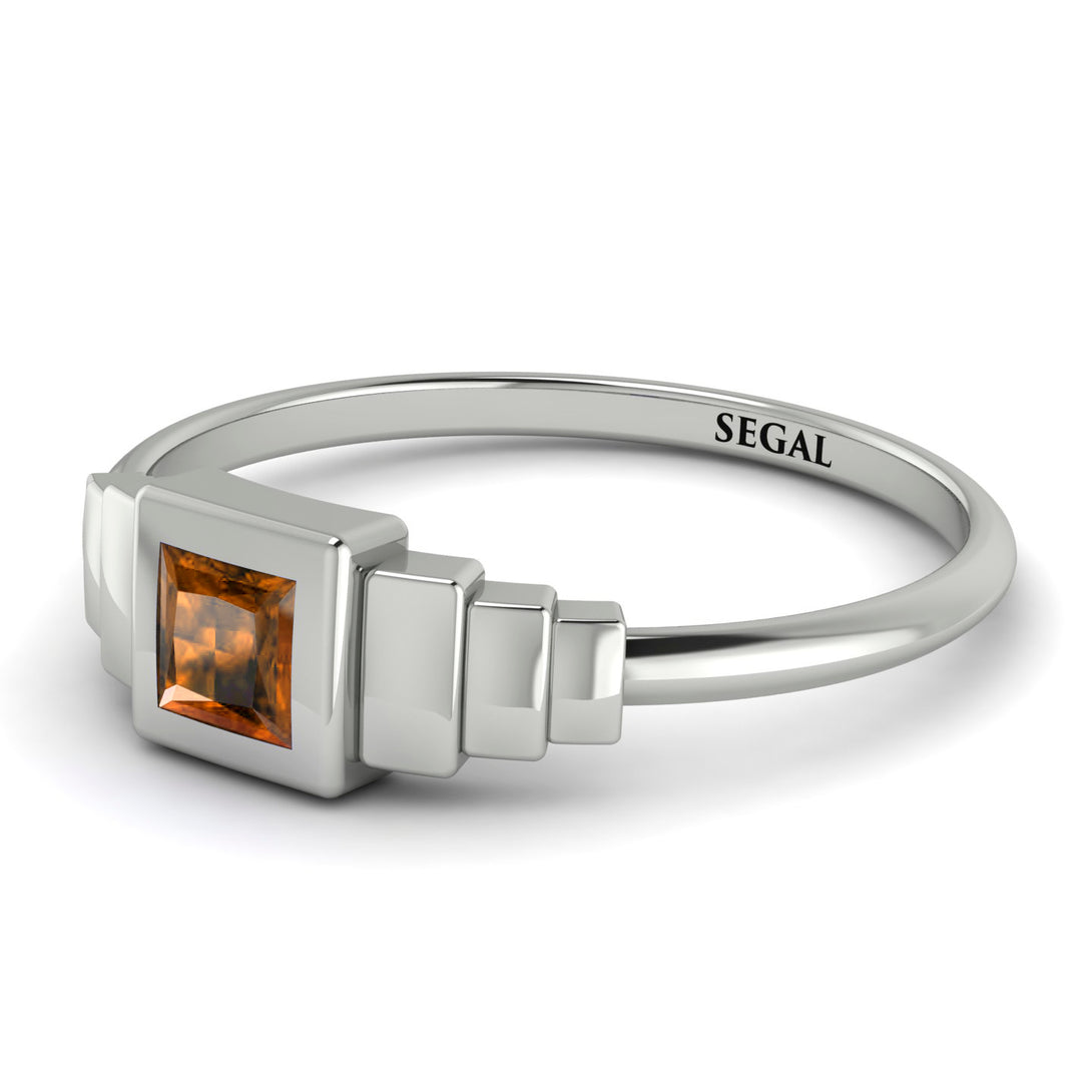 Geometric Princess Cut Brown Diamond Ring - Everleigh No. 1103