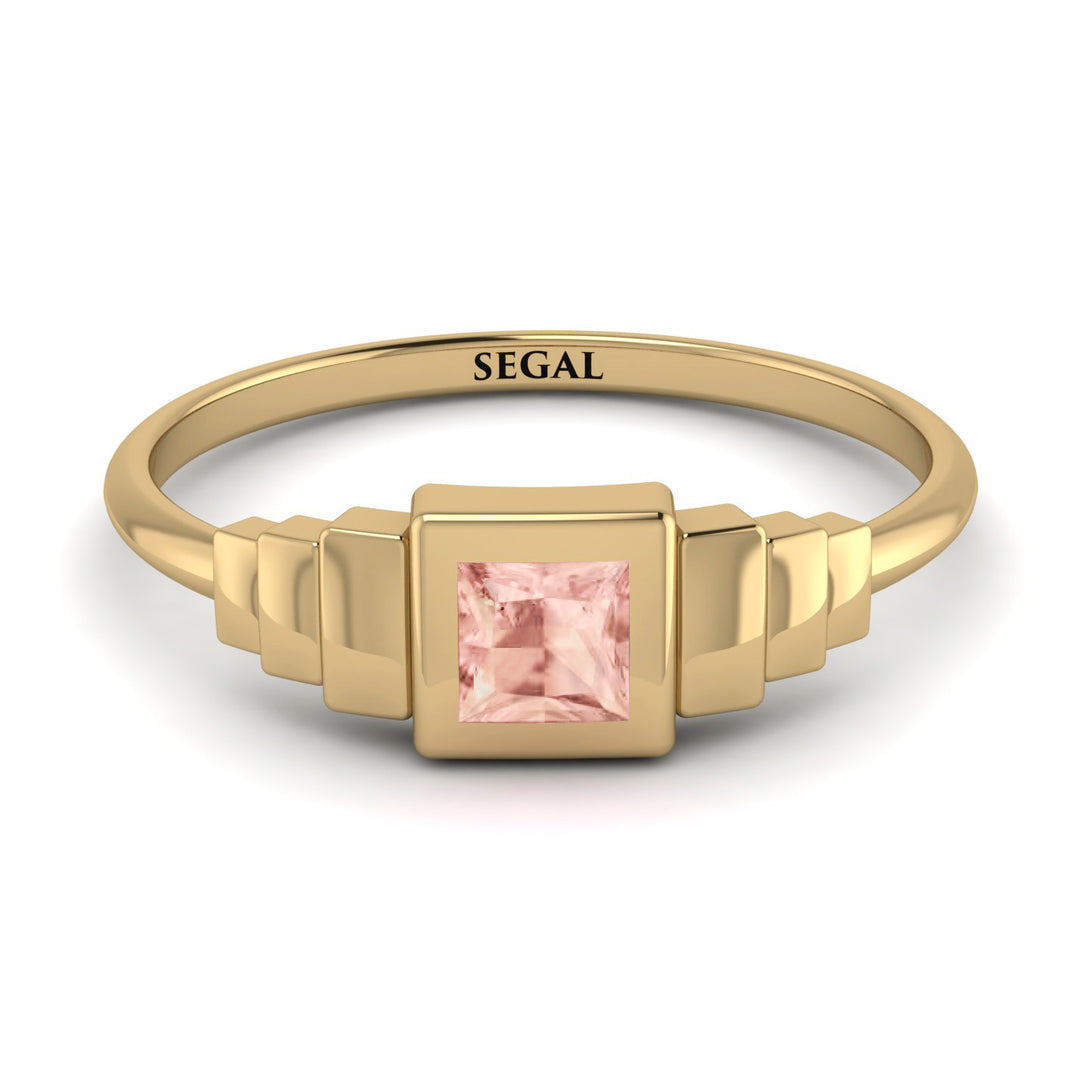 Geometric Princess Cut Morganite Ring - Everleigh No. 901