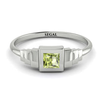 Geometric Princess Cut Peridot Ring - Everleigh No. 703 image 1