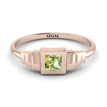 Geometric Princess Cut Peridot Ring - Everleigh No. 702 image 1