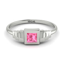 Geometric Princess Cut Pink Moissanite Ring - Everleigh No. 803 image 1