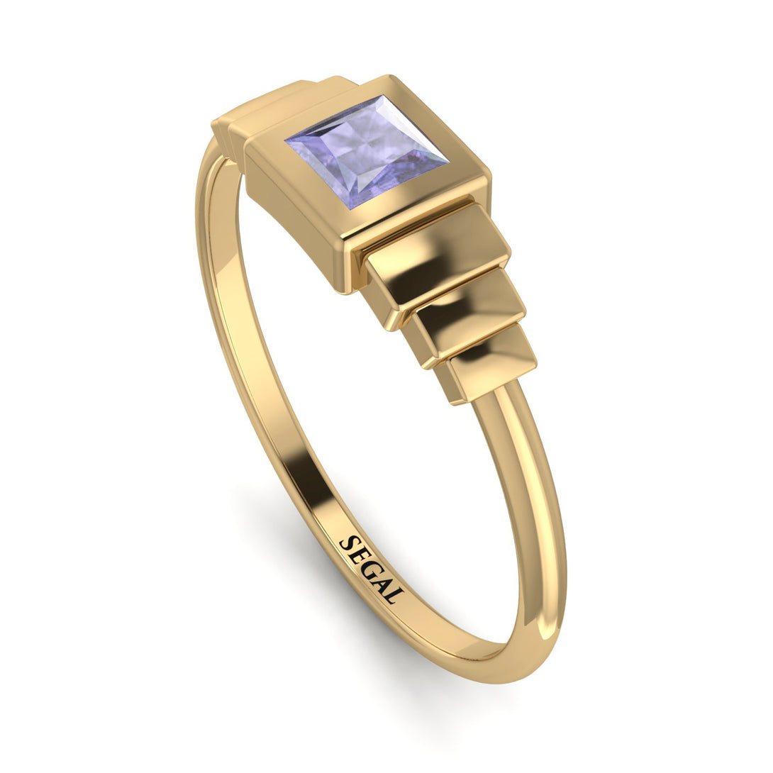 Geometric Princess Cut Tanzanite Ring - Everleigh No. 201