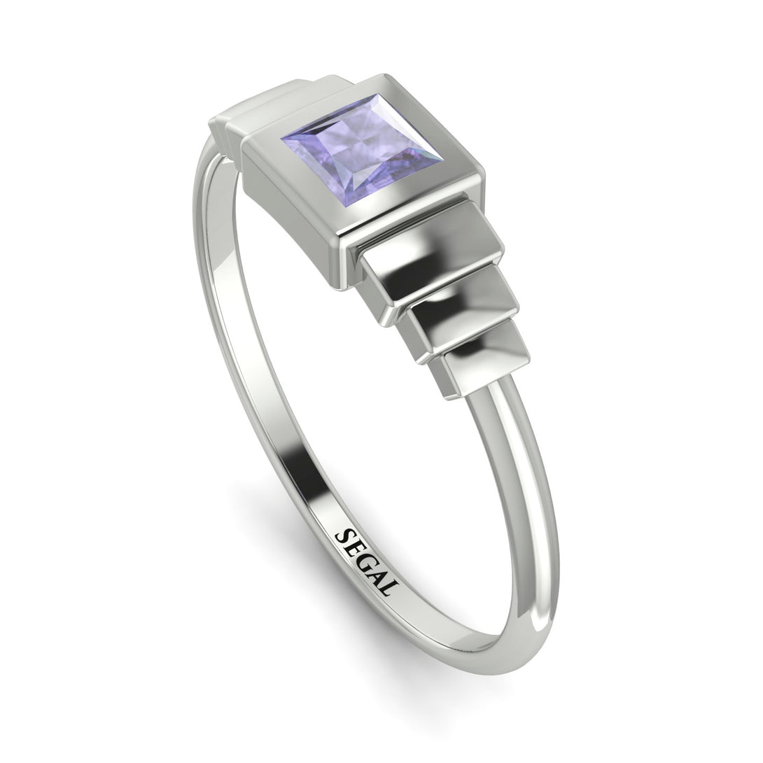 Geometric Princess Cut Tanzanite Ring - Everleigh No. 203