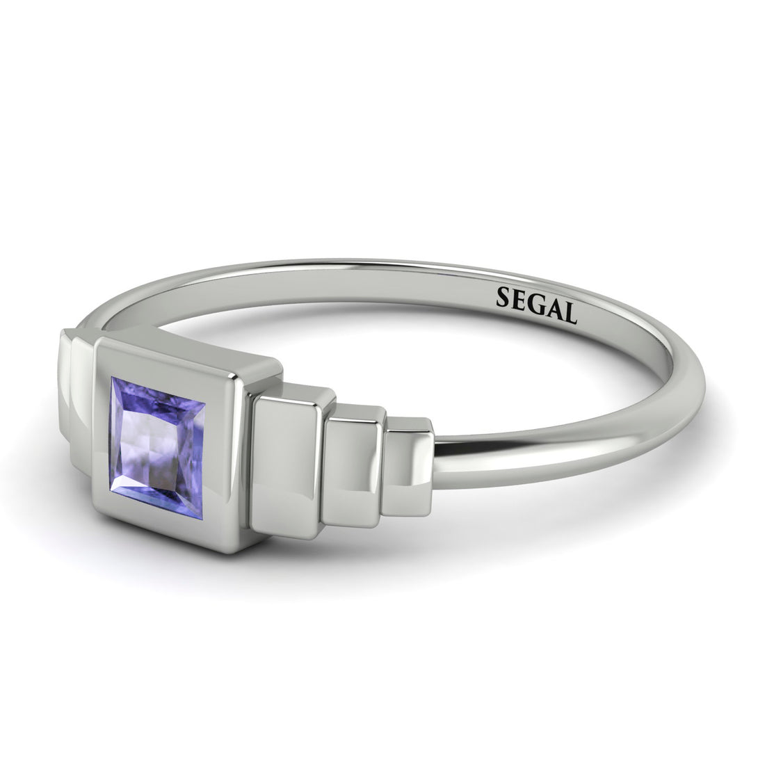 Geometric Princess Cut Tanzanite Ring - Everleigh No. 203