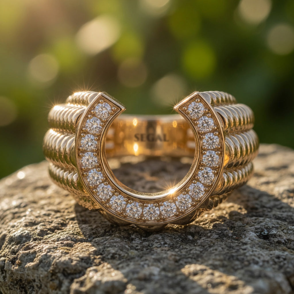 Diamond Men Horseshoe Luck Ring - Gerald No. 1