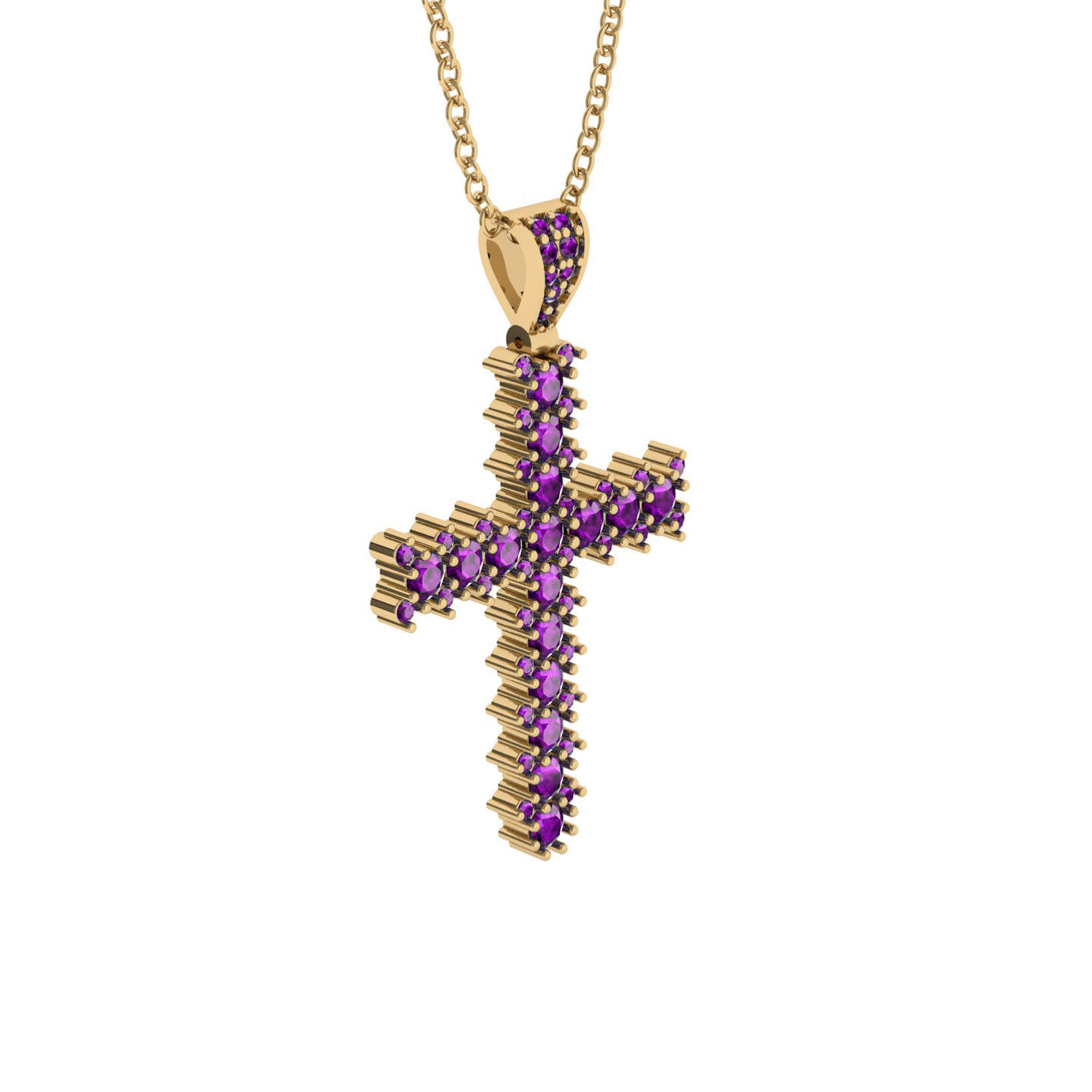 Glamorous Amethyst Cross Pendant - Raymond No. 301