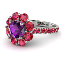 Glamorous Amethyst Halo Engagement Ring - Amaya No. 312 image 1