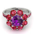 Glamorous Amethyst Halo Engagement Ring - Amaya No. 312