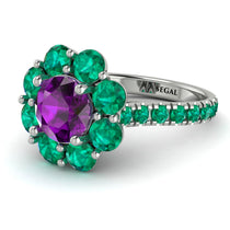 Glamorous Amethyst Halo Engagement Ring - Amaya No. 306 image 1