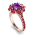 Glamorous Amethyst Halo Engagement Ring - Amaya No. 311