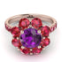 Glamorous Amethyst Halo Engagement Ring - Amaya No. 311