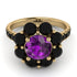 Glamorous Amethyst Halo Engagement Ring - Amaya No. 307