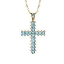 Glamorous Aquamarine Cross Pendant - Raymond No. 401 image 1