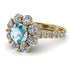 Glamorous Aquamarine Halo Engagement Ring - Amaya No. 401 image 1