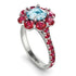 Glamorous Aquamarine Halo Engagement Ring - Amaya No. 412 image 3