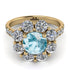 Glamorous Aquamarine Halo Engagement Ring - Amaya No. 401